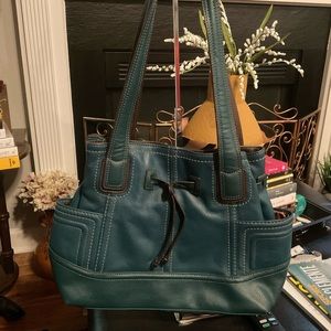 Tignanello medium sized tote/shoulder bag EUC teal blue
